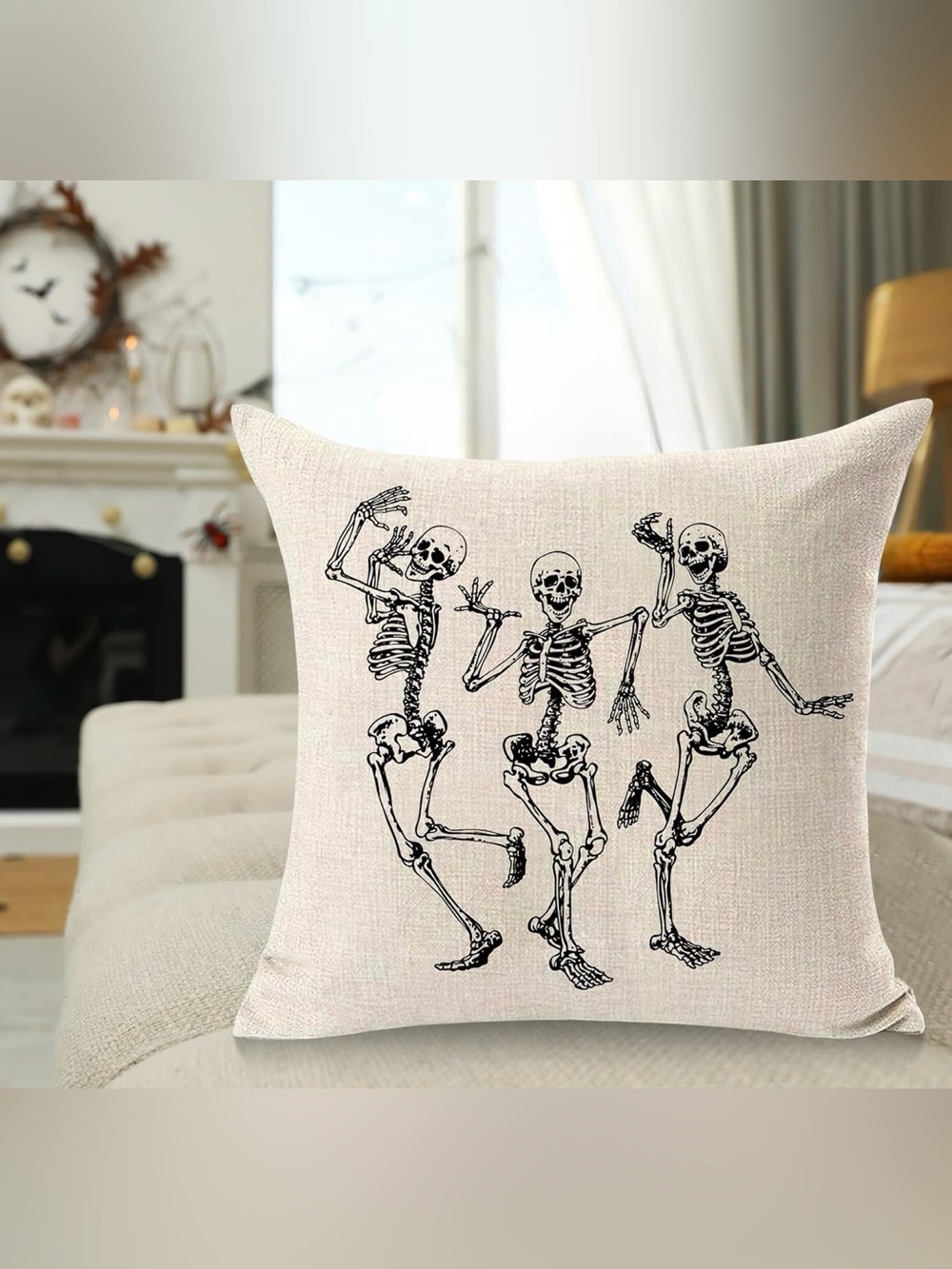 NWT Halloween Decorations Skull Pillow Covers 18x18 Inch